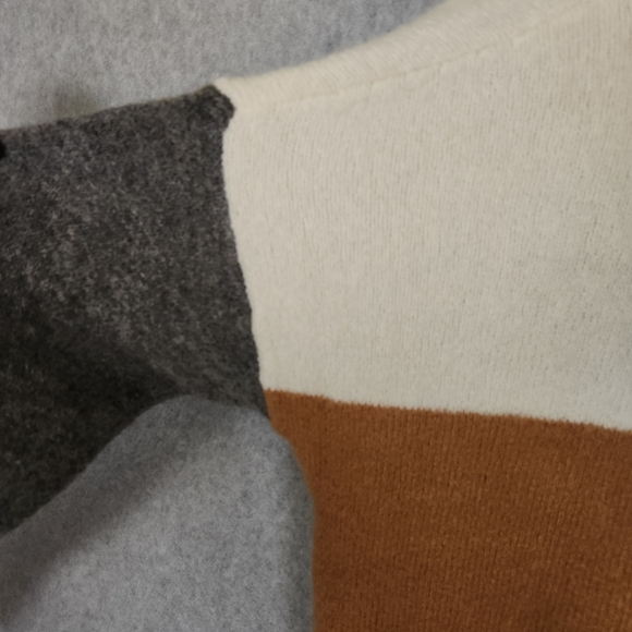 Madewll Medium Cardigan Colorblock Cardigan Sweater Alpaca Blend Brown Gray - Picture 5 of 10